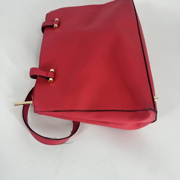 Christian Siriano pink Structured Tote Bag With Gold Accents & Double Straps - Picture 7 of 11